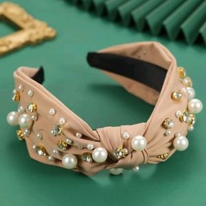 Headbands with knotted design with pearls and stones
